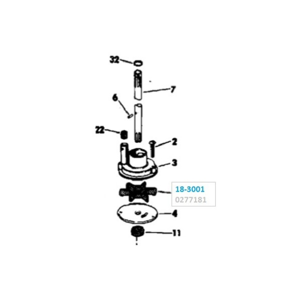 Turbine Johnson Evinrude  4cv(69-83)-5.5-5-6(52-78)