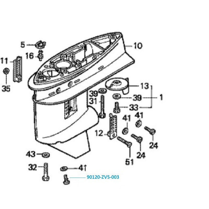 Vis de vidange embase Honda BF25 à BF130