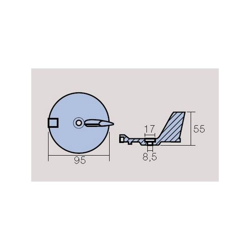 Anode dérive  Aluminium Yamaha  F25-40-50-60