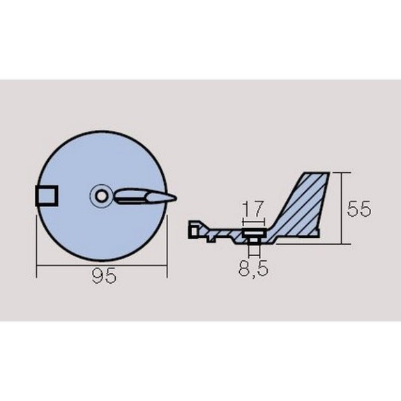 Anode dérive  Aluminium Yamaha  F25-40-50-60