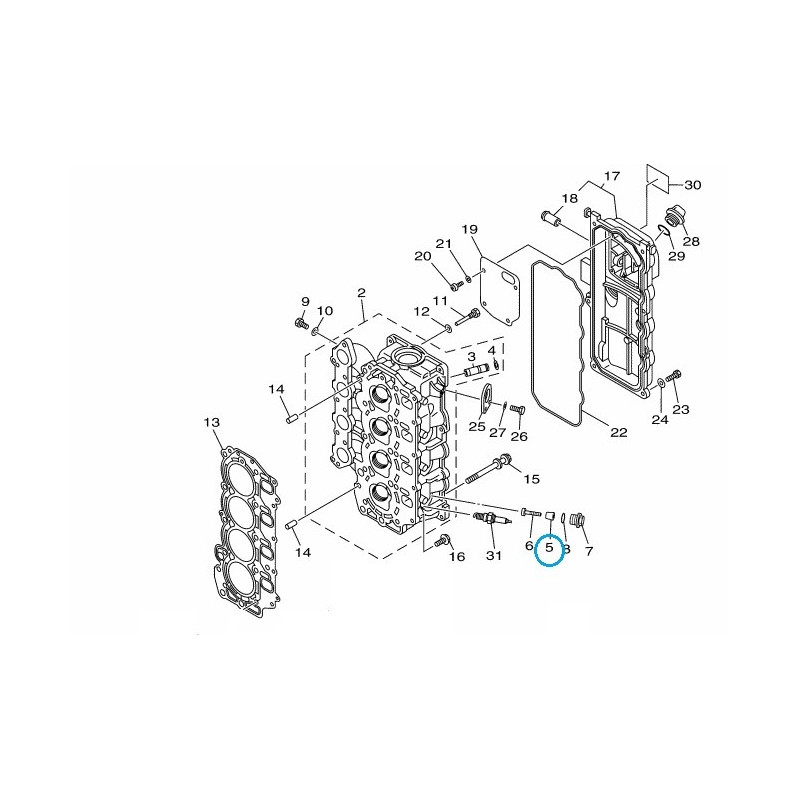 Anode de culasse aluminium – Yamaha F4 / F6 /...