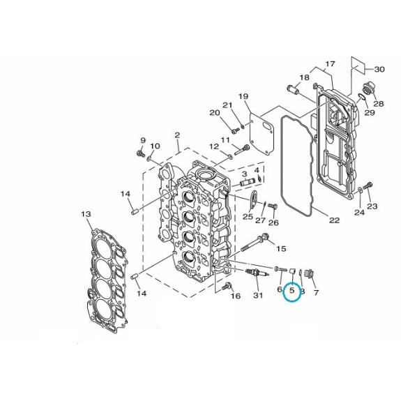 Anode de culasse aluminium – Yamaha F4 / F6 / F8 / F9.9 / F15 à F70 4 temps