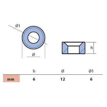 Anode rondelle diamètre 12 mm Yamaha (63P-11325-21) 2