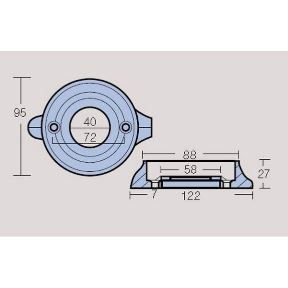 Anode collerette Volvo 120S et MS25