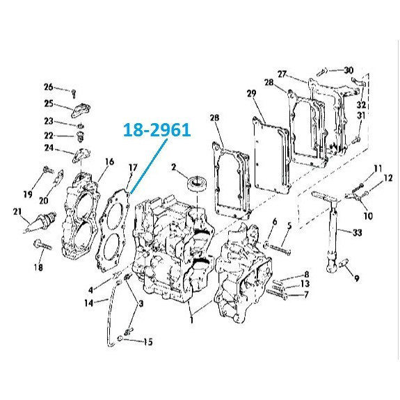 Joint de culasse Johnson Evinrude  5-6cv