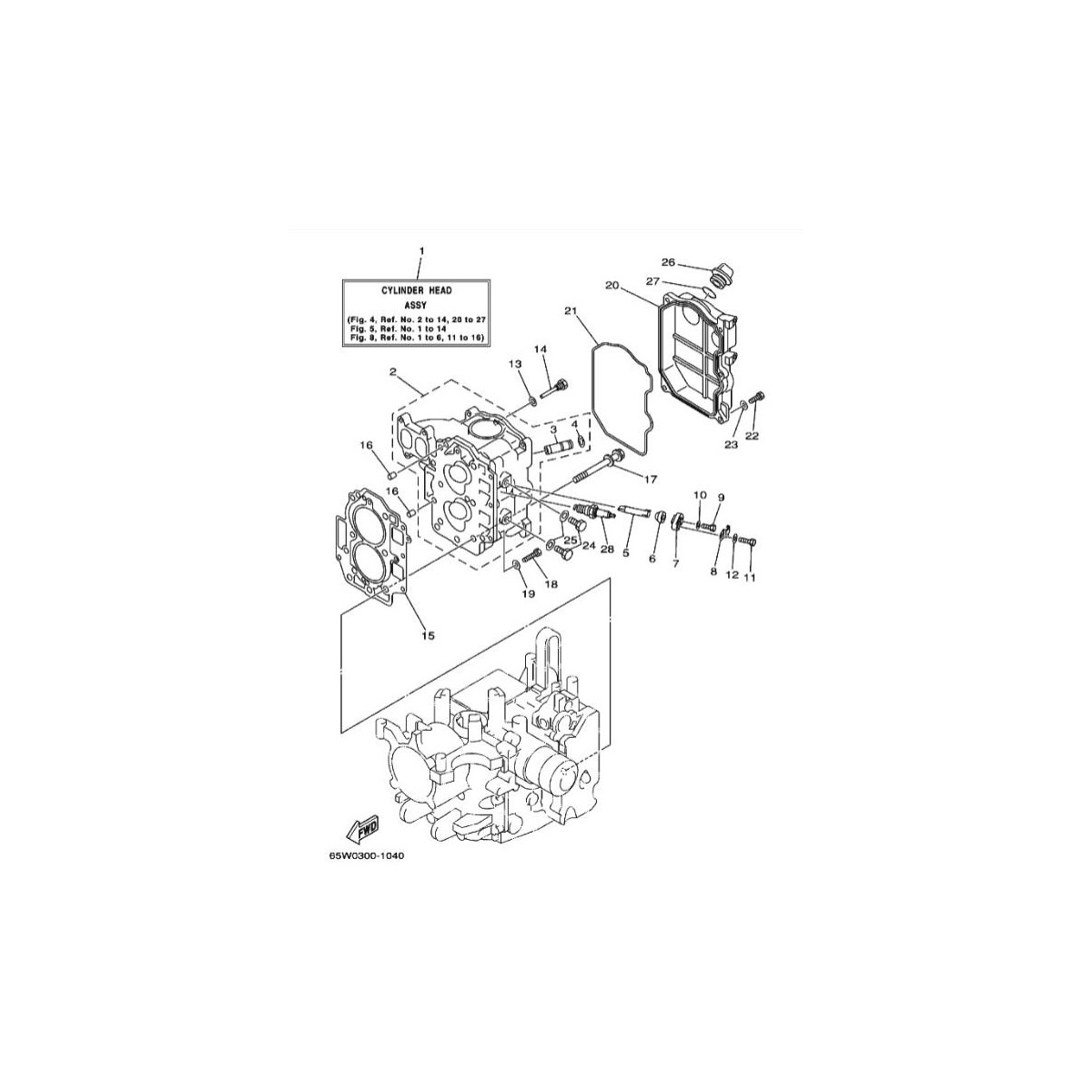 Kit De Joints De Culasse Complet Pour Moteur Hors-bord Yamaha F4/F6 4 Temps - Références 6BX-WE001-00 Et 6EE-W0001-00, Résiste à 105°C - 3