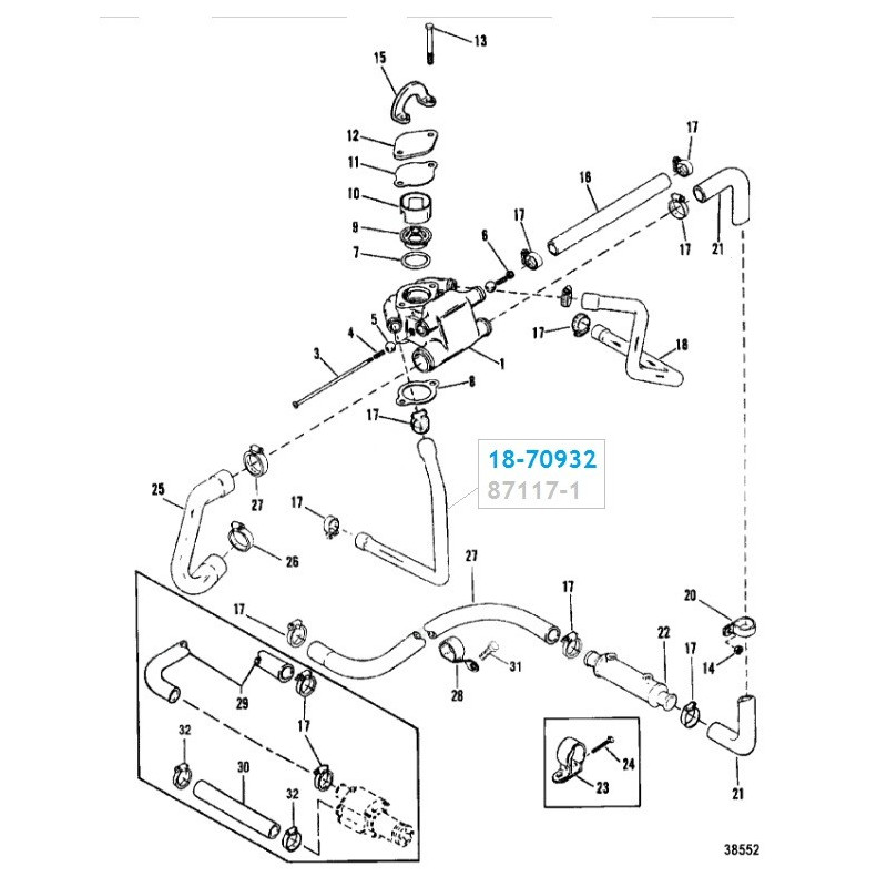 durite Mercruiser V6 V8 87117