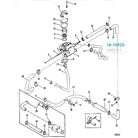 durite mercruiser V8 32-160-21