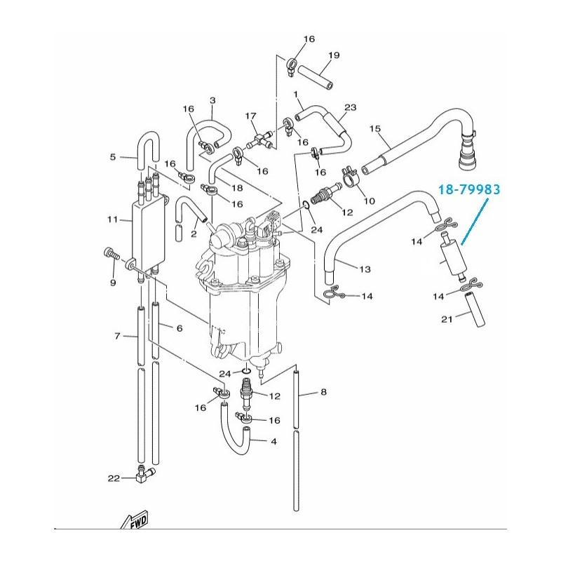 filtre essence hors bord yamaha injection 6C5-24251-00