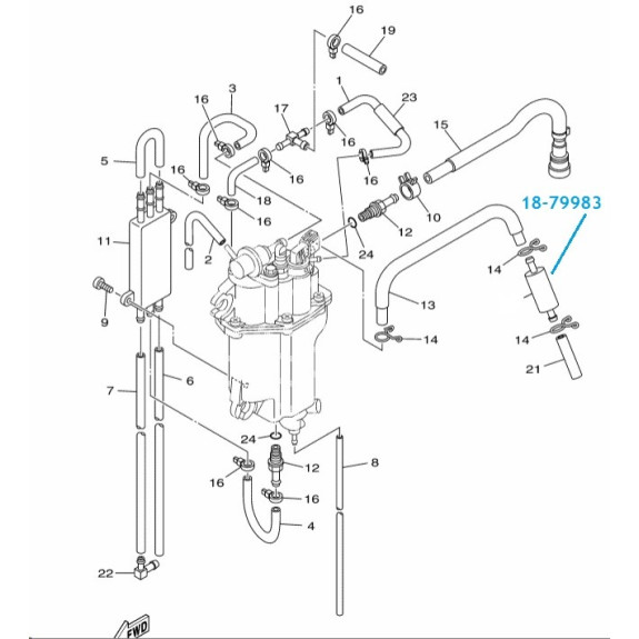 filtre essence hors bord yamaha injection 6C5-24251-00