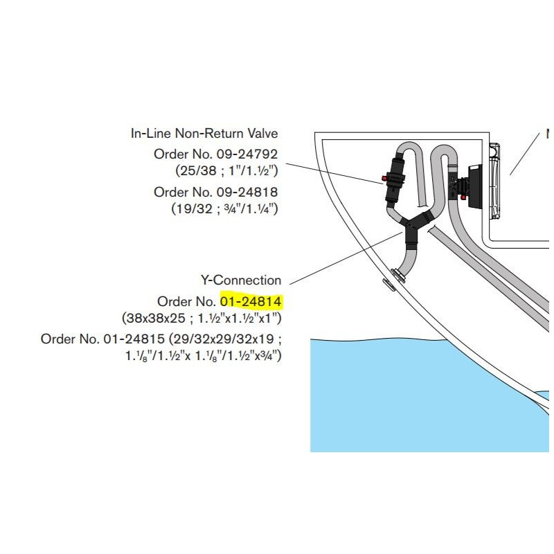 Raccord Y pour pompe Vicking 38 x 38 x 25 mm