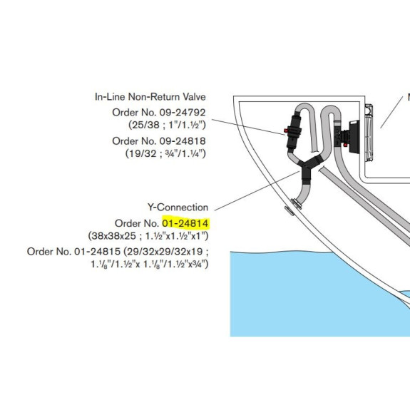Raccord Y pour pompe Vicking 38 x 38 x 25 mm