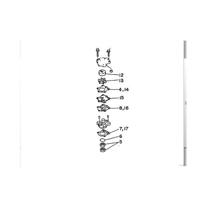 Kit pompe à eau Yamaha 25 30CV 2 temps 6J8-W0078