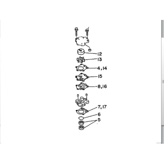 Kit pompe à eau Yamaha 25 30CV 2 temps 6J8-W0078