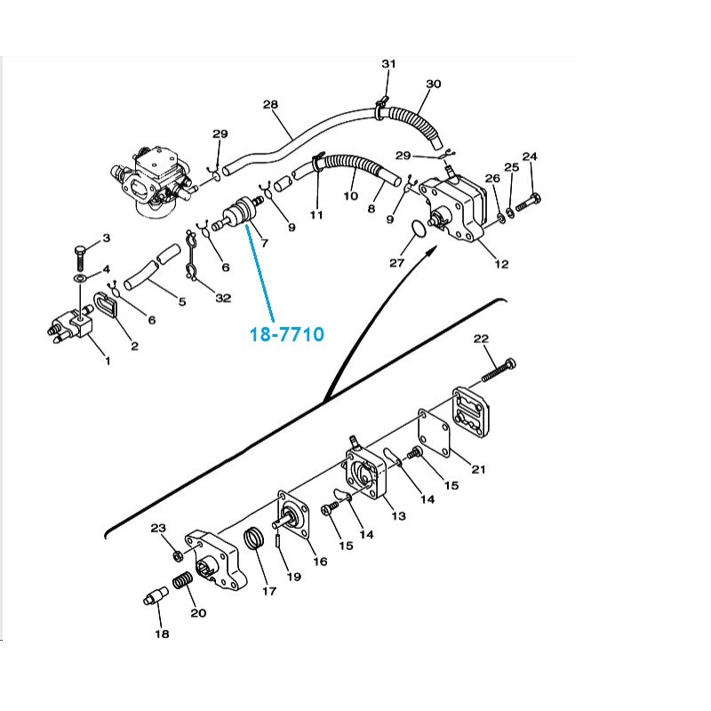 Filtre Essence Yamaha F4, F6, F8 et T9.9 - SIERRA