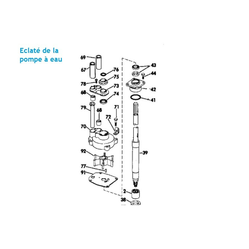 turbine johnson evinrude 55 65 et 70 cv 2 temps