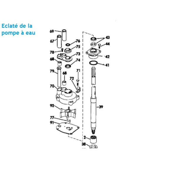 turbine johnson evinrude 55 65 et 70 cv 2 temps