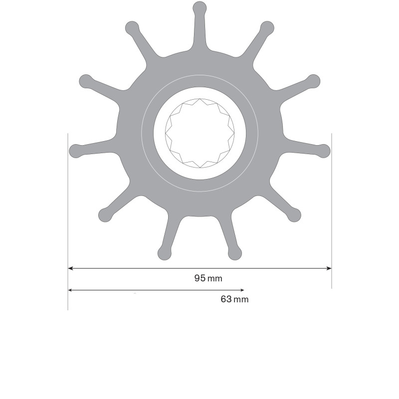 turbine néoprène pour moteur bateau DAF DKT 1160