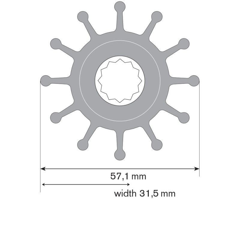 Turbine Néoprène moteur bateau Sabre 80,120,140