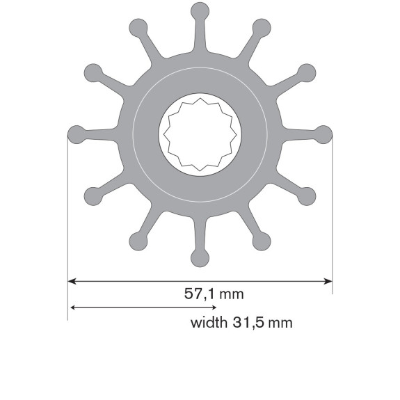 Turbine Néoprène moteur bateau Sabre 80,120,140