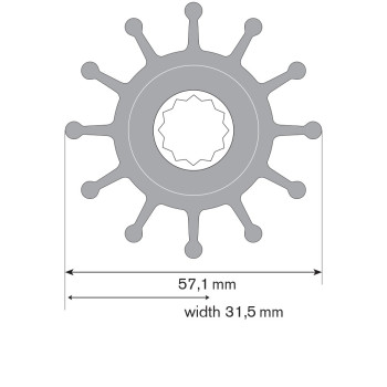 Turbine Néoprène Vetus 52-34-21, 52-34-26, M4.14 2