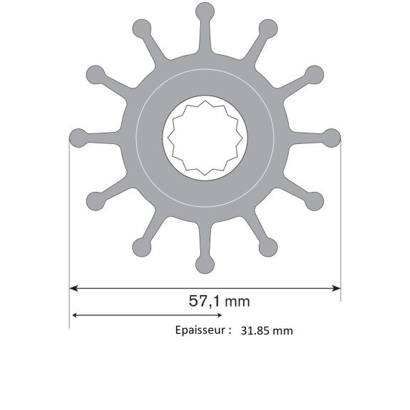 Turbine Néoprène Volvo GM V6/V8, 09-1027B-10