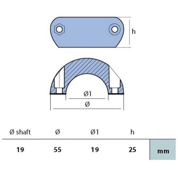 anode arbre d hélice diamètre 19 mm