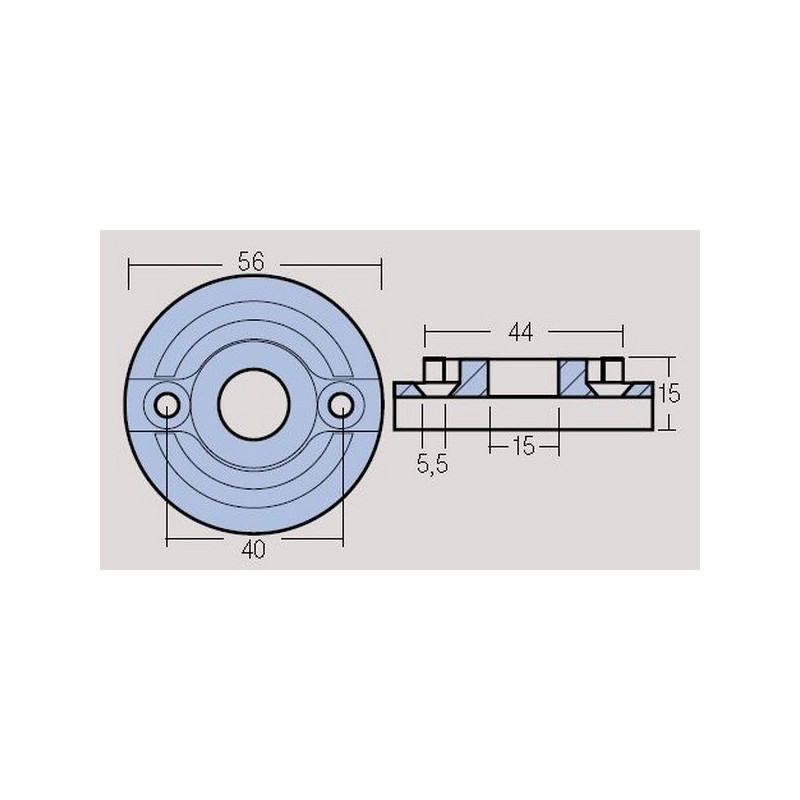 Anode propulseur d'étrave Vetus BOW60, BOW75, BOW 80, BOW 95