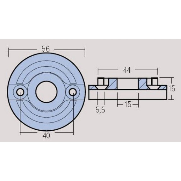 Anode propulseur d'étrave Vetus BOW60, BOW75, BOW 80, BOW 95