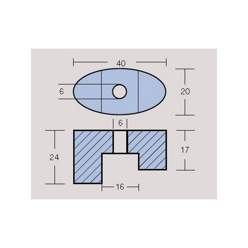 Anode propulseur VETUS  23, 50 et 80