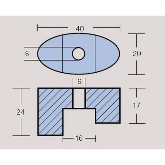 Anode propulseur VETUS  23, 50 et 80