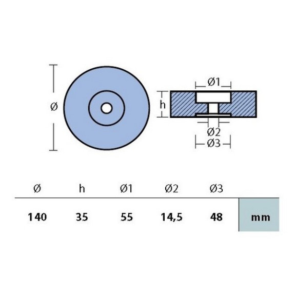 Anode Baglietto Guy Couach diametre 150mm