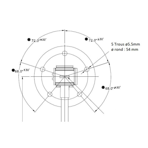 Emetteur de Jauge US 240-33 ohms pour réservoir bateau, 48 cm
