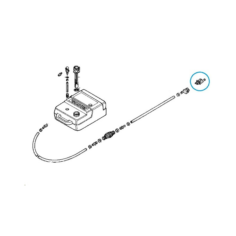 Raccord essence honda marine cote moteur sur le moteur