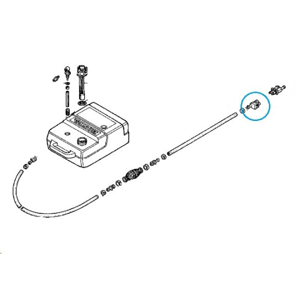 Raccord essence honda marine cote moteur sur la durite