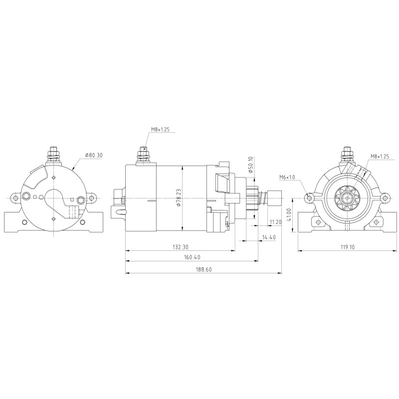 Démarreur Honda BF35, BF40, BF45, BF50