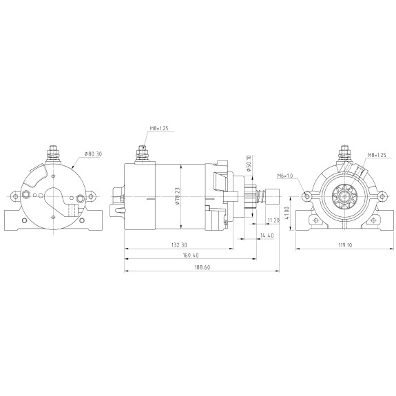 Démarreur Honda BF35, BF40, BF45, BF50